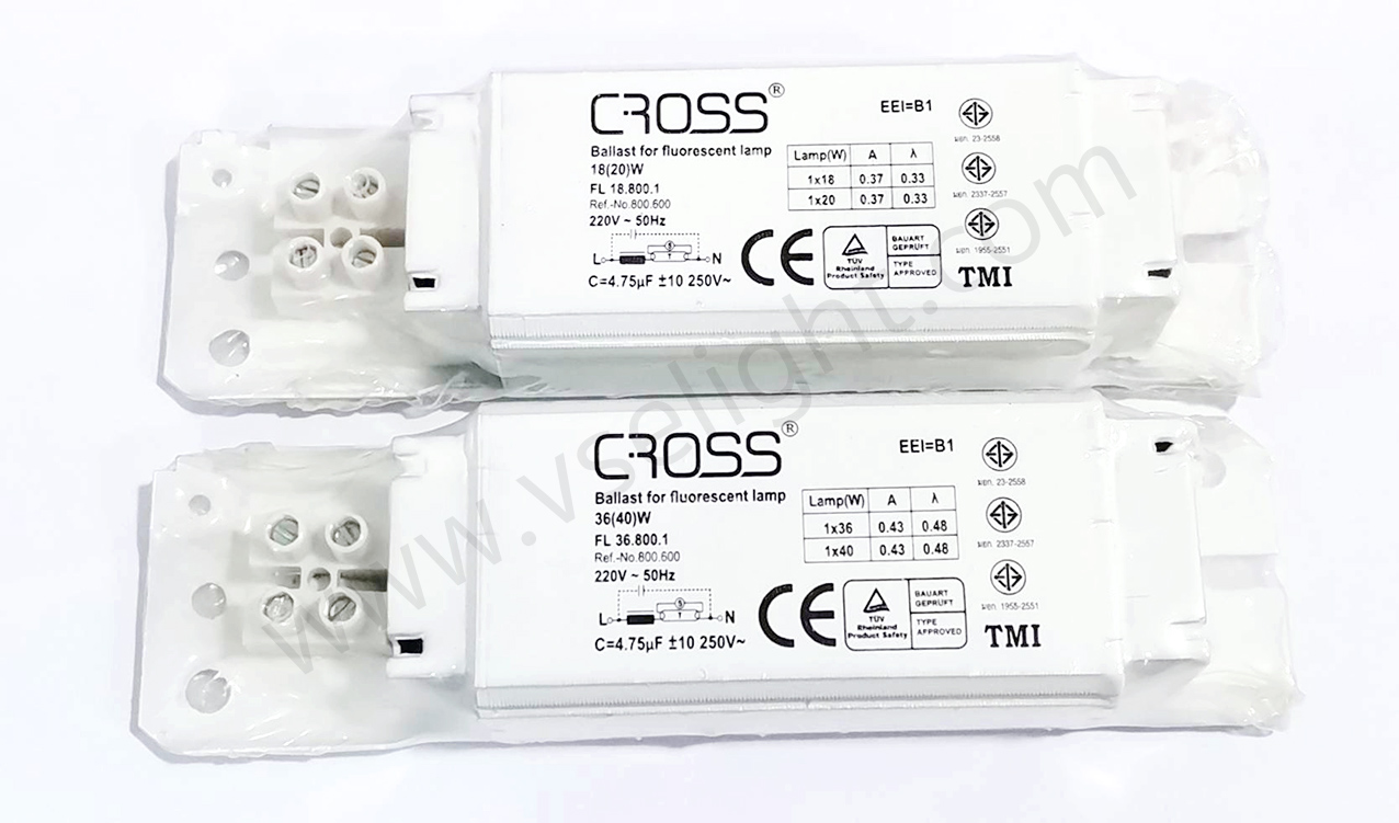 บัลลาสต์ขดลวด 18W 36W Cross GATA สำหรับหลอดฟลูออเรสเซนต์