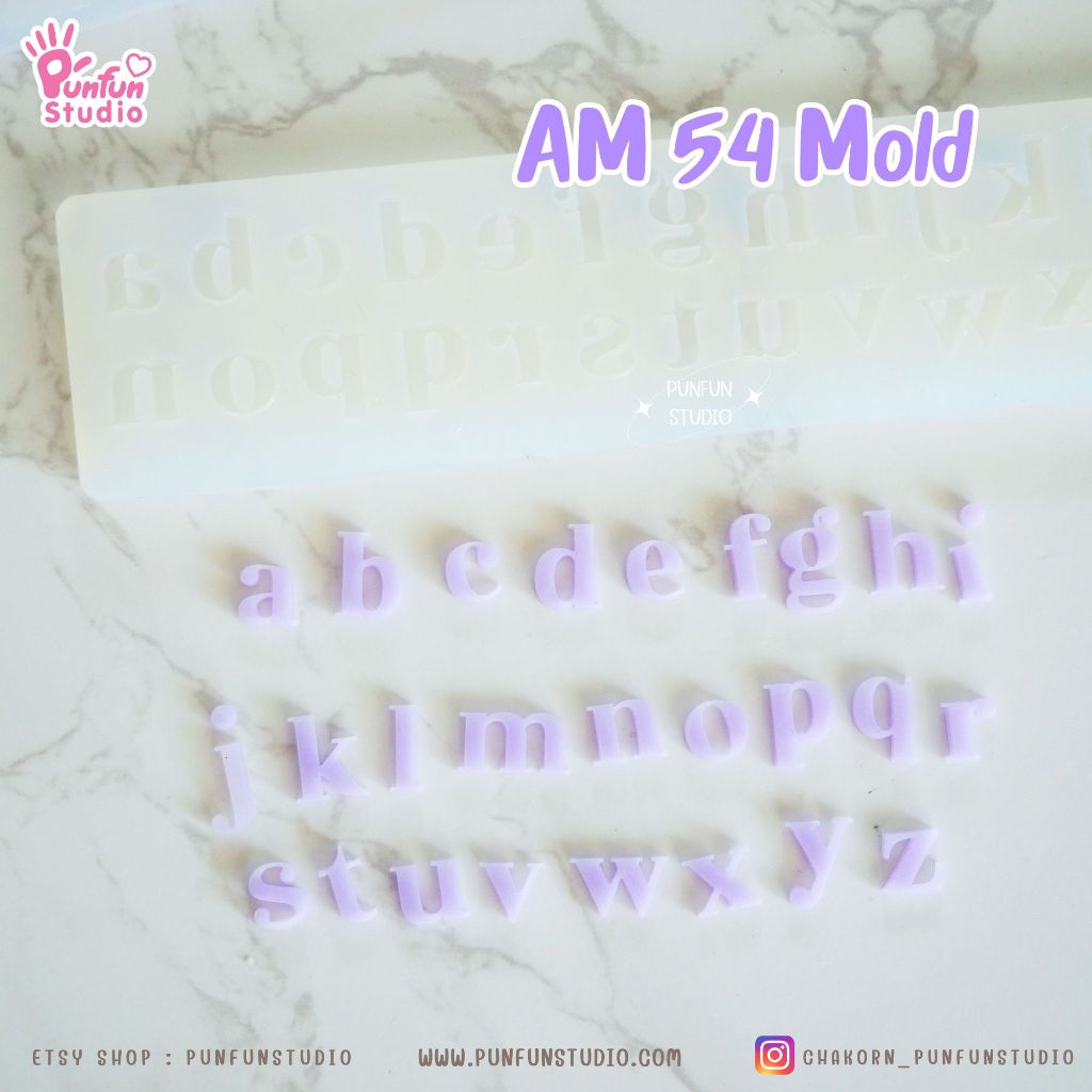 แม่พิมพ์ตัวอักษร AM 53-55 Mold / Height 1.1-1.5 cm หนา 2 mm / แม่พิมพ์ซิลิโคน