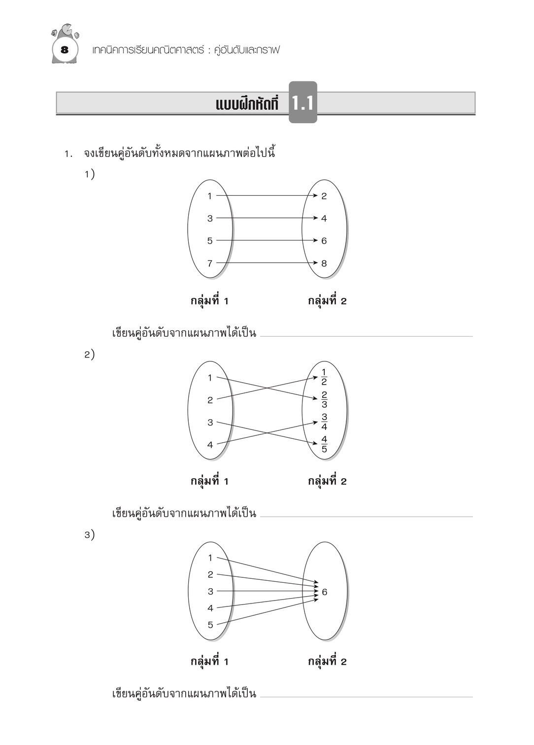เทคนิคการเรียนคณิตศาสตร์ ม.ต้น คู่อันดับและกราฟ