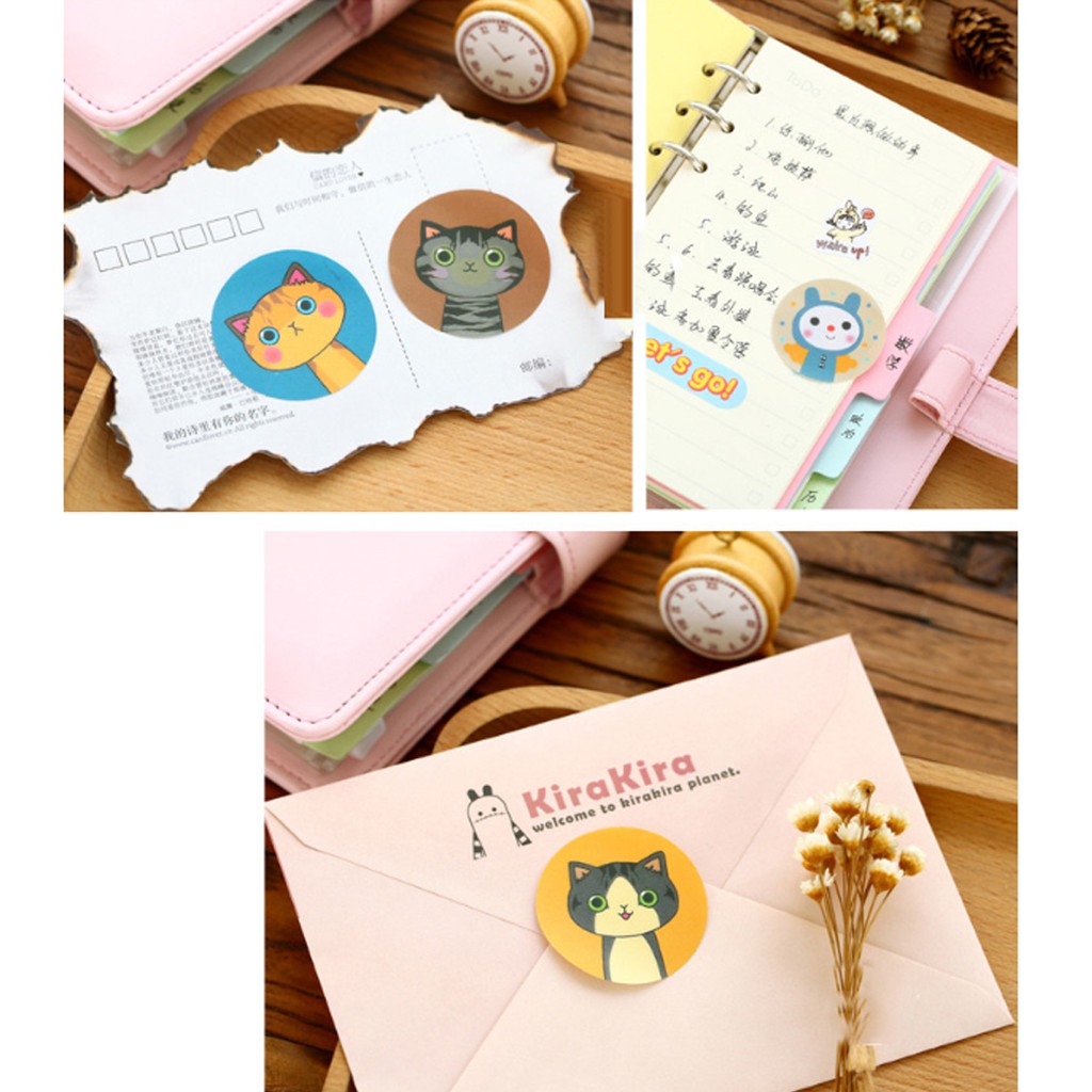 Muisungshop 🐱 Cat Illust Sticker สติ๊กเกอร์กลมหน้าแมว 🐱