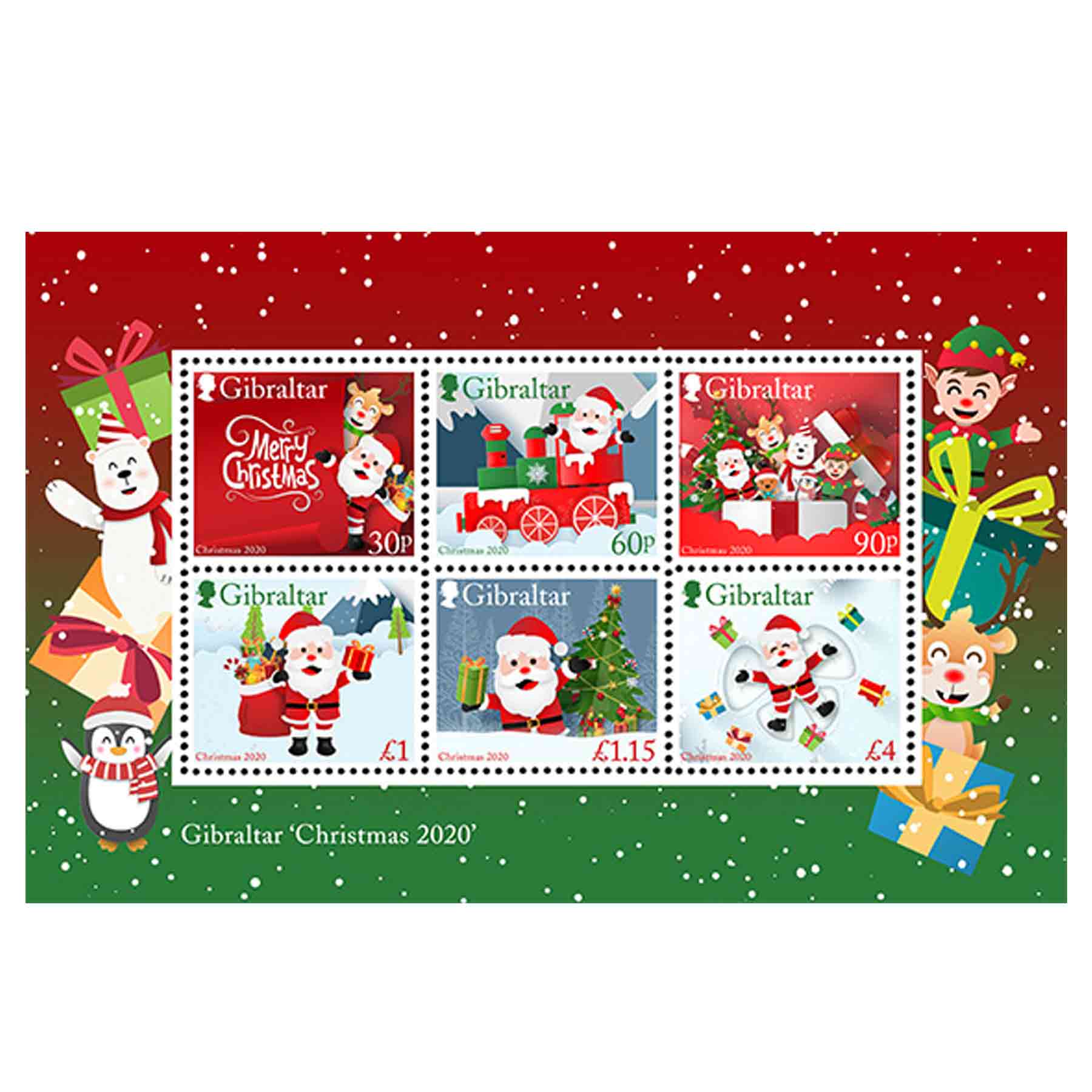 Gibraltar Stamp, 2020 Christmas 2020 S/S แสตมป์เทศกาลคริสต์มาส 2020