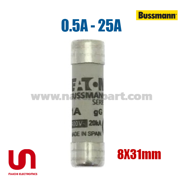 (โปรดสอบถามราคา) BUSSMANN , 0.5A - 25A , 400V , 8x31mm