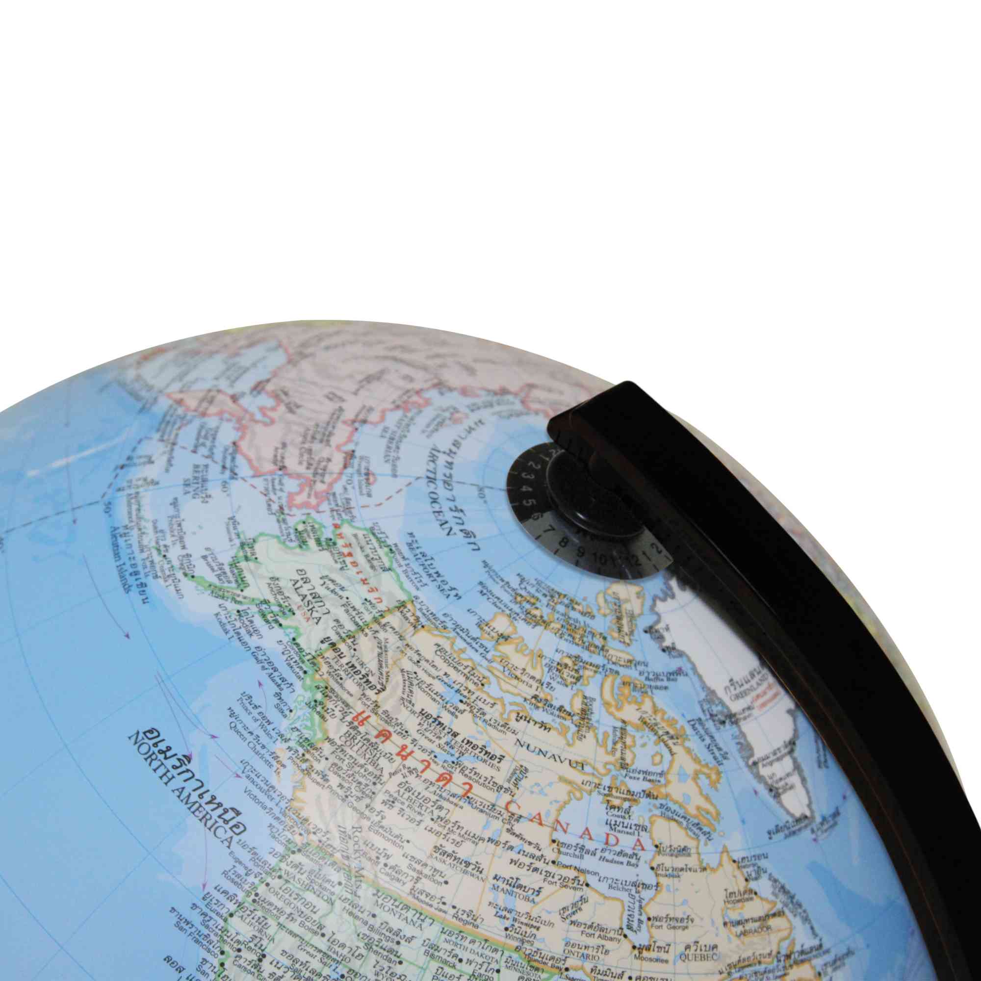 ลูกโลกพลาสติก 12 นิ้ว แบบมีไฟในตัว ไทยและอังกฎษ