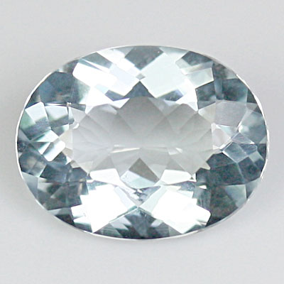 อความารีน (Aquamarine) 1.52 กะรัต สีฟ้าอ่อนน้ำทะเล รูปไข่ ไฟดี