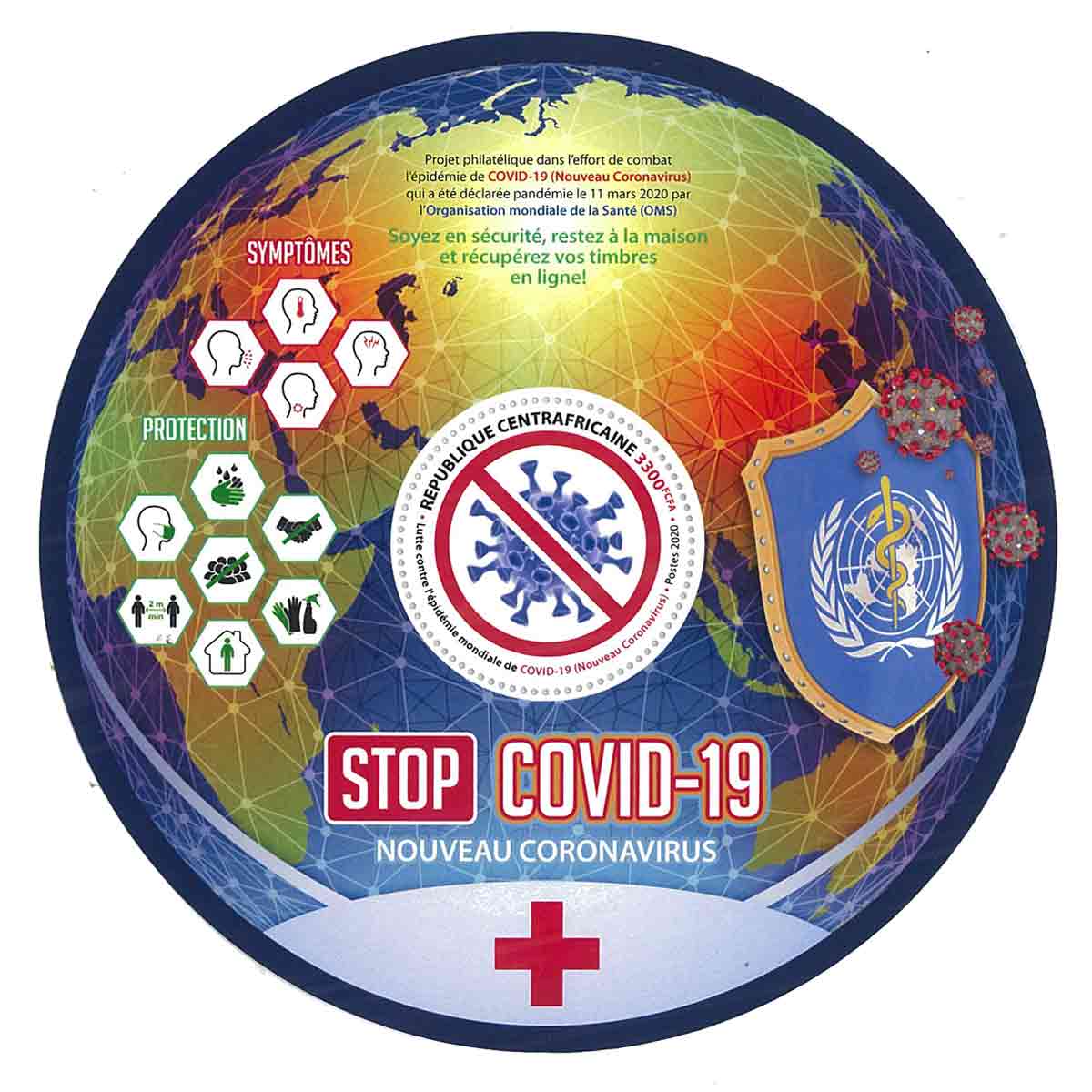 Central African Republic Stamp, 2020 Stop - Covid-19