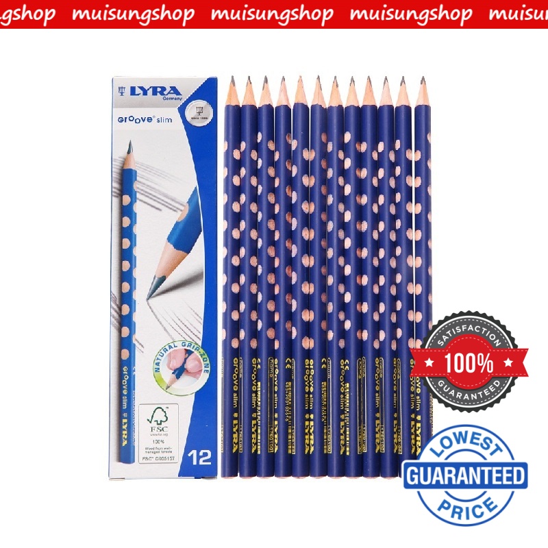 MUISUNGSHOP ดินสอไม้สามเหลี่ยม lyra groove slim ดินสอสามเหลี่ยม ช่วยให้จับดินสออย่างถูกวิธีตั้งแต่เริ่มต้น