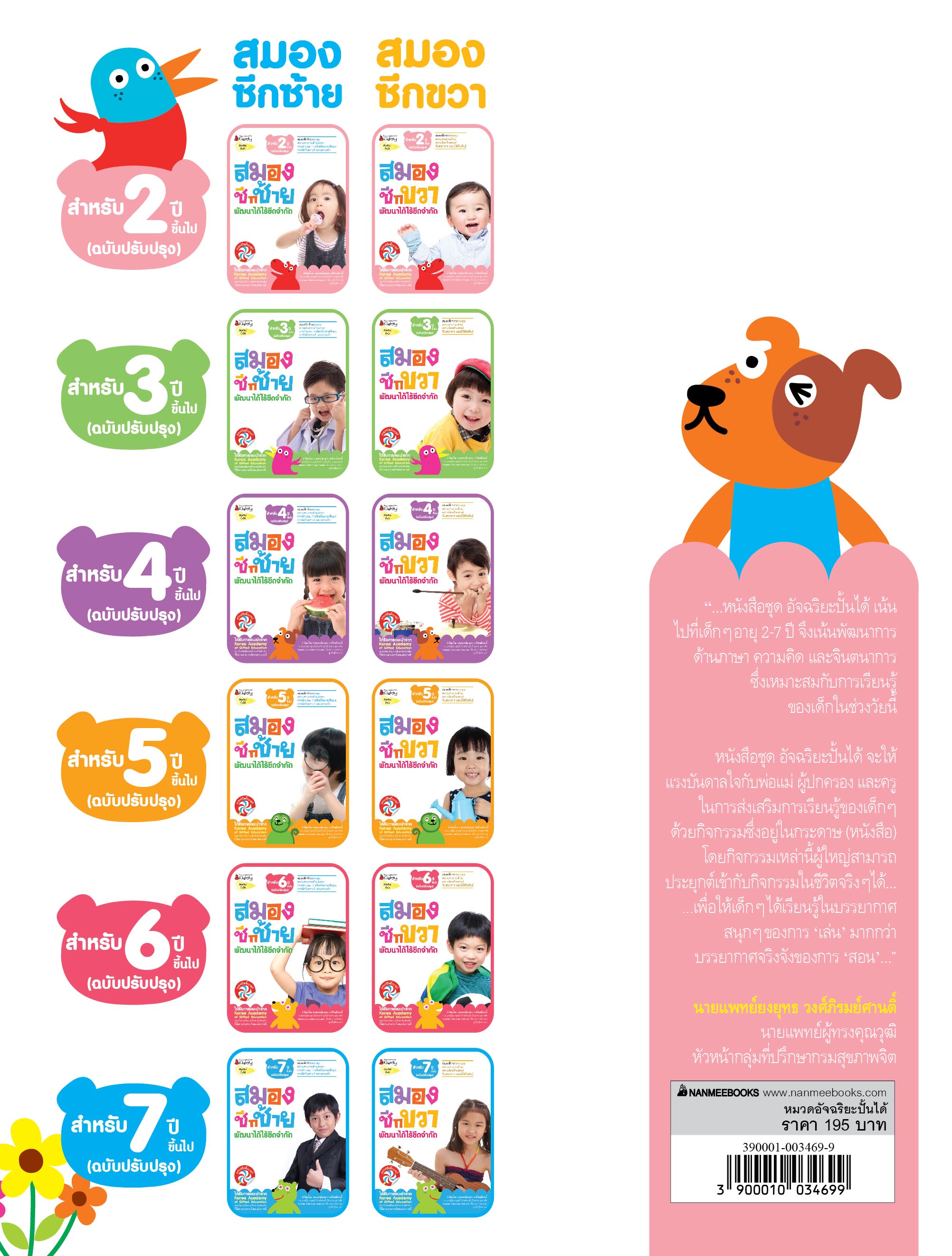 NANMEEBOOKS หนังสือ ชุด สมองซีกขวา พัฒนาได้ไร้ขีดจำกัด สำหรับ 2 ปี (ฉบับปรับปรุง) : แบบฝึกหัด อัจฉริยะปั้นได้