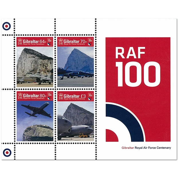Gibraltar Stamp, 2018 100th ANN RAF S/S