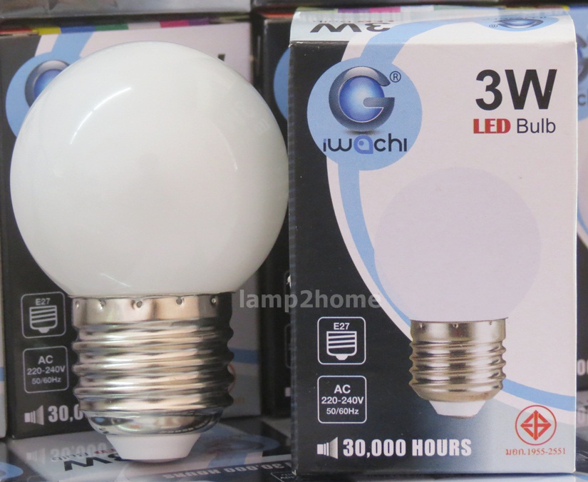 หลอดปิงปอง LED (3w) แสงเหลืองนวล