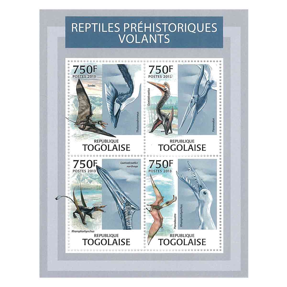 Togo Stamp, 2013 Prehistoric Reptile, Dinosaur