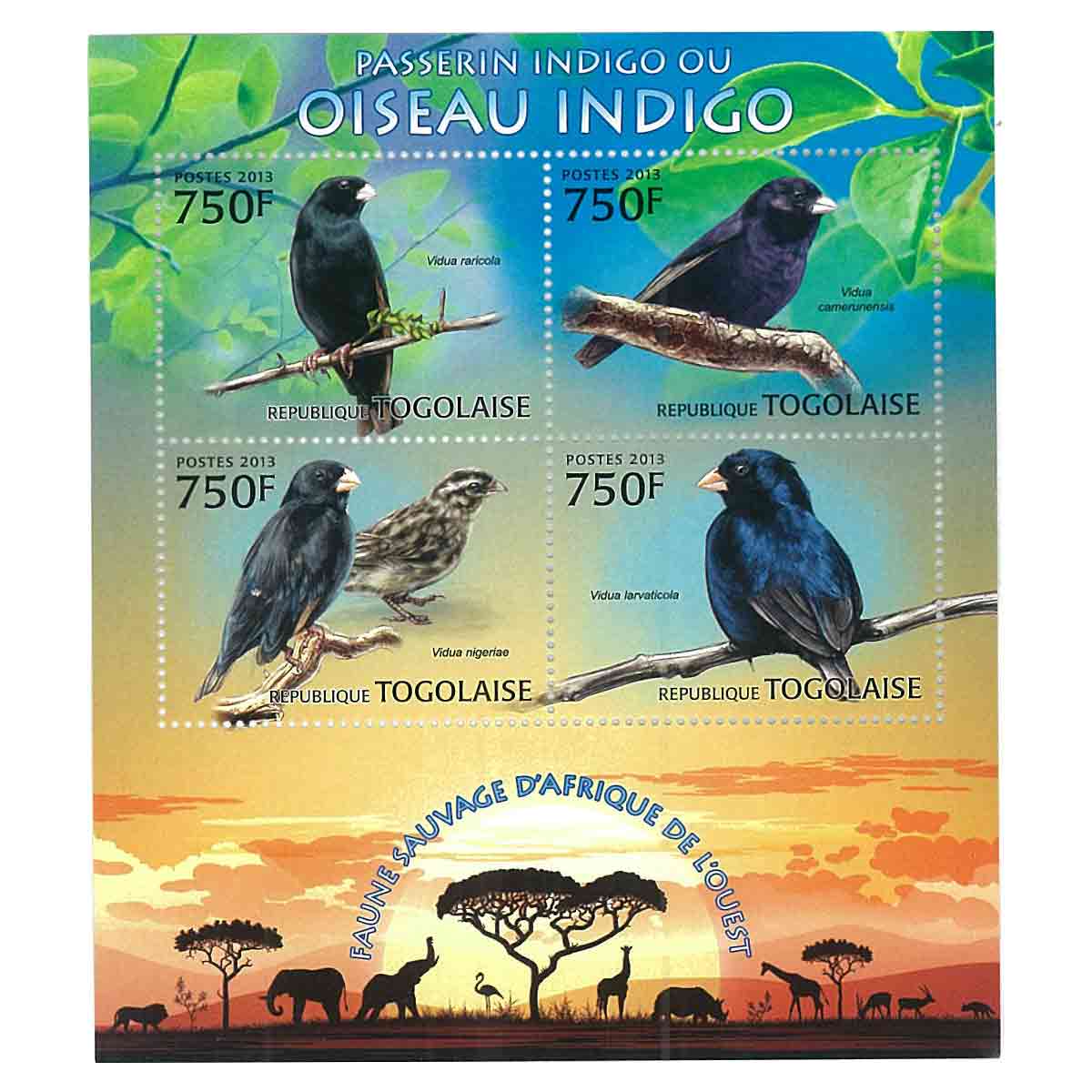 Togo Stamp, 2013 Indigo Bunting, Birds, Wildlife, Animals
