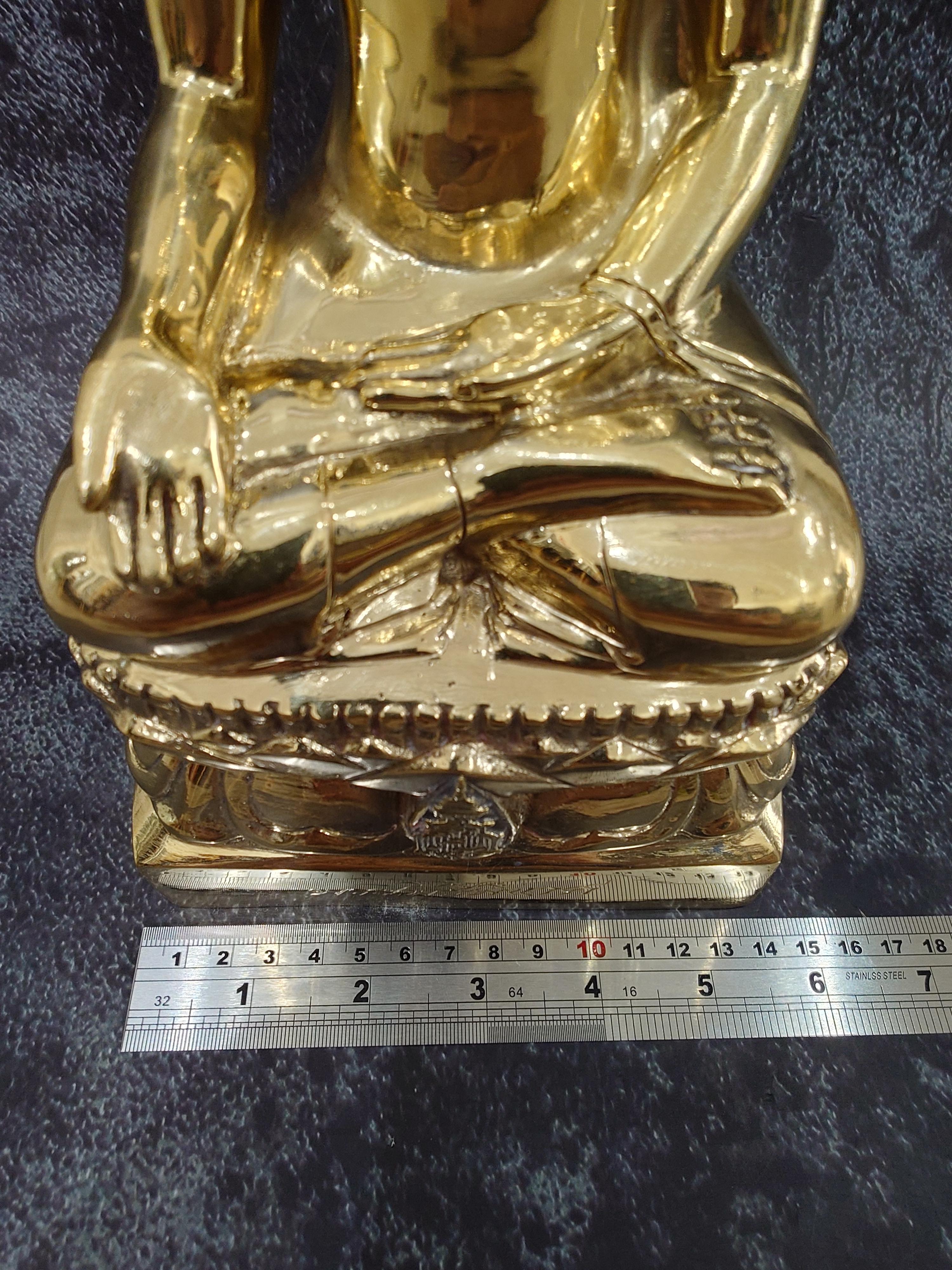 พระไพรีพินาศ ญสส 50 หน้าตัก 5 นิ้ว สูง 11 นิ้ว เนื้อทองเหลืองขัดเงา พระประจำวัด วัดบวรนิเวศ จัดสร้าง ประจำปี 2550 แท้ ออกวัด