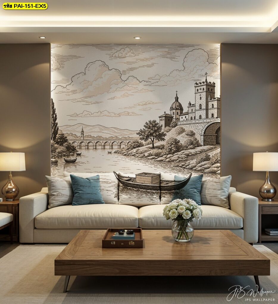 วอลเปเปอร์ติดผนังลายภาพวาด วิวยุโรป สวยหรู ลงตัวกับทุกไลฟ์สไตล์