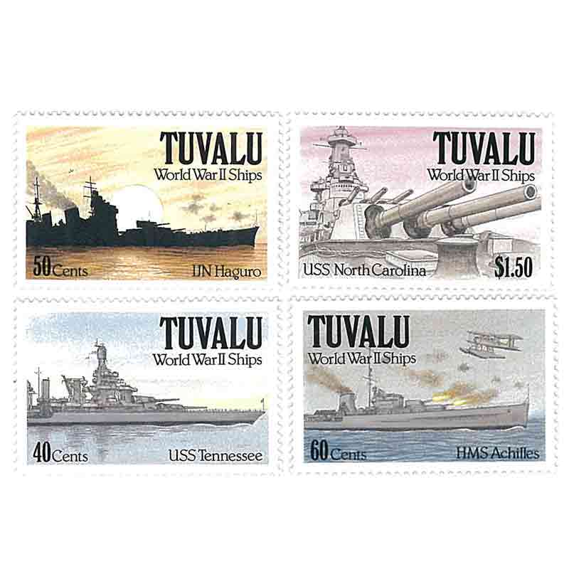 Tuvalu Stamp, World War Ship, Battleship