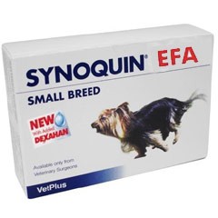 SYNOQUIN EFA SMALL BREED ผลิตภัณฑ์สำหรับสุนัข บำรุงข้อและกระดูกจำนวน 1 กล่องใหญ่ 90 เม็ดเคี้ยว