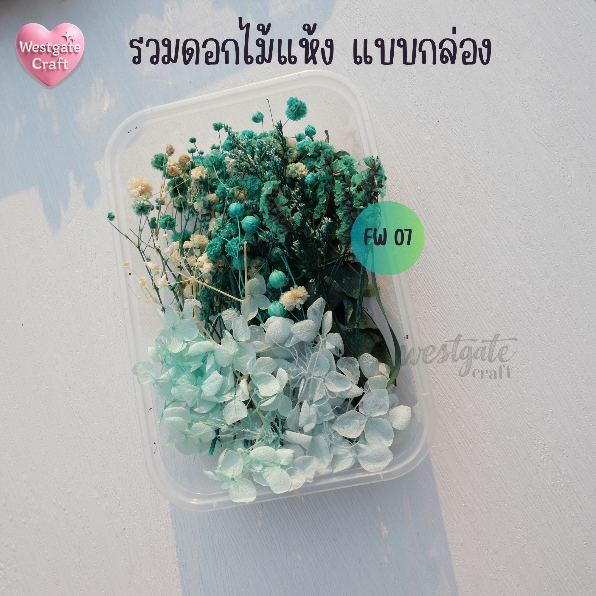 รวมดอกไม้แห้ง แบบกล่อง คละขนาด FW 01-09 , ดอกไม้แห้งจริง