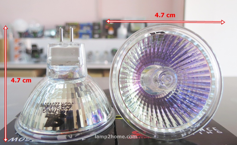 หลอดฮาโลเจน ขั้ว MR16 (220v 50w) แสงเหลือง
