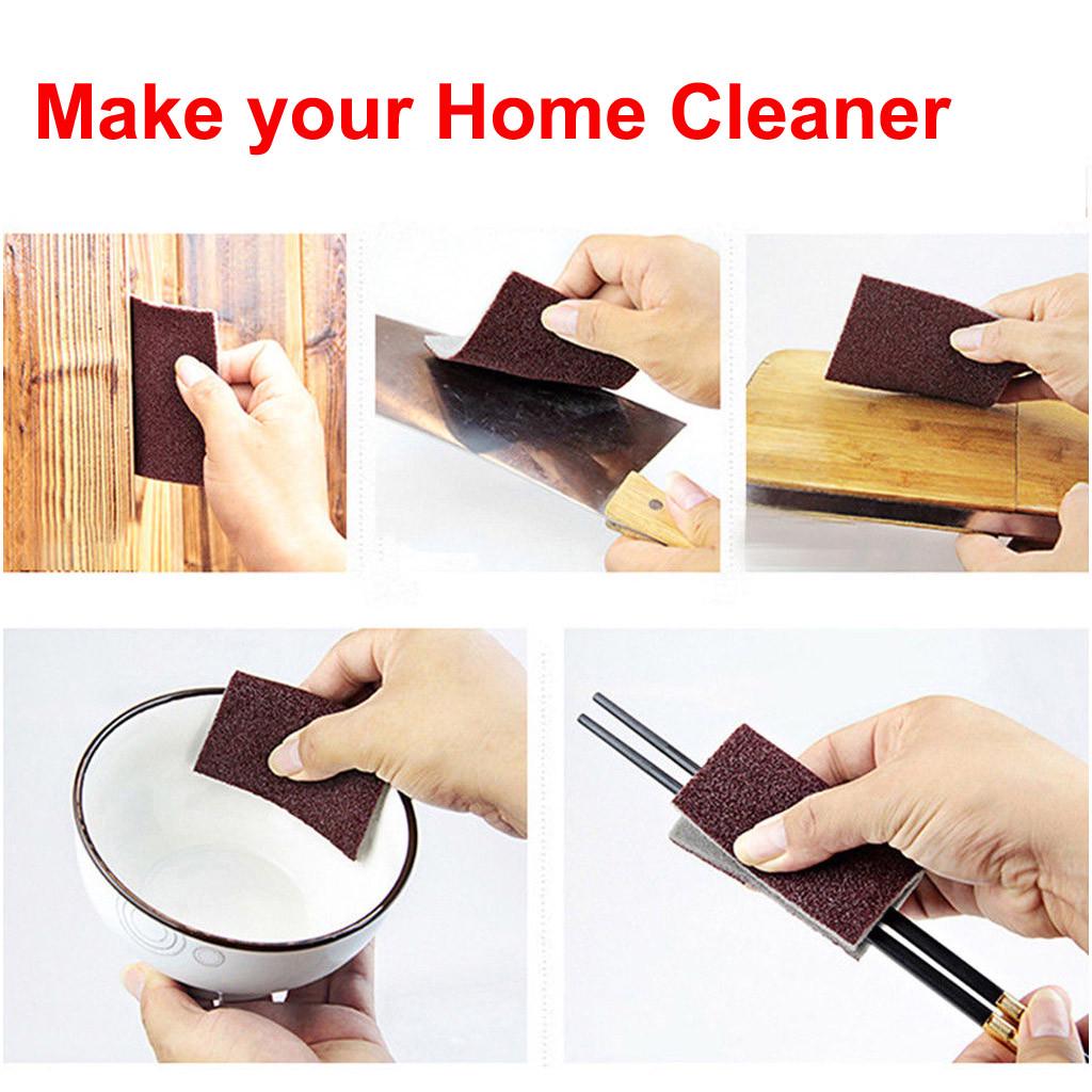 MUISUNGSHOP แผ่นขัดสนิม Emery sponge แปรงฟองน้ำสำหรับทำความสะอาดห้องครัว ขนาด 9x100 ซม.