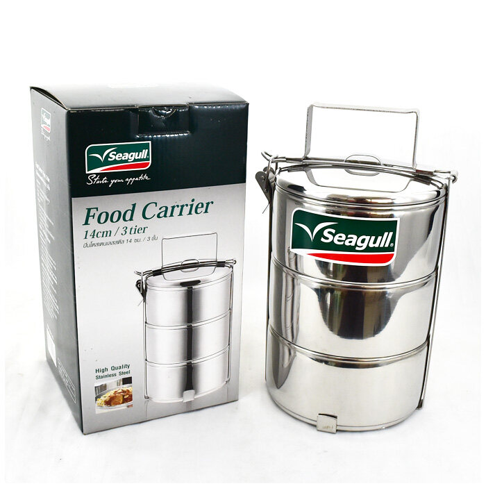 ปิ่นโตสแตนเลส ตรานกนางนวล 14 ซม. 3ชั้น