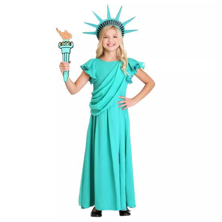 7C191 ชุดเด็ก ชุดเทพีเสรีภาพ Children Statue of Liberty Costumes