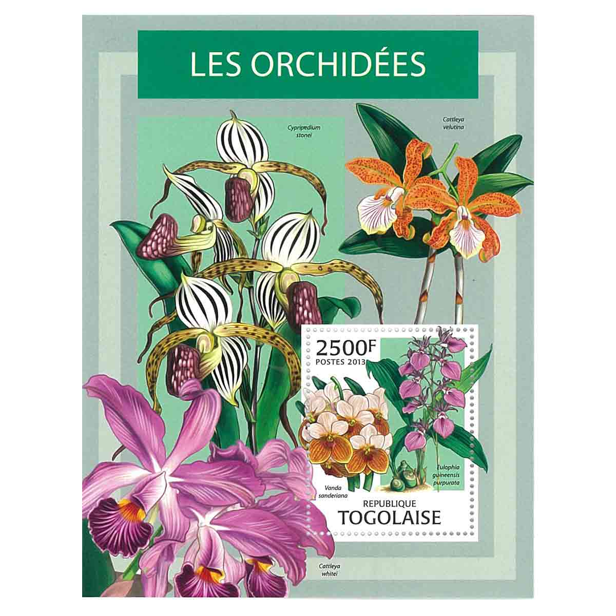 Togo Stamp, 2013 Orchids, Flower, Flora, Plant S/S