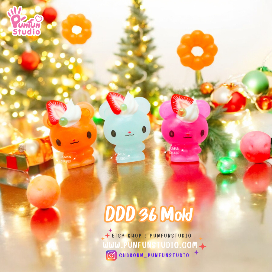 แม่พิมพ์ 3มิติ DDD 35, 36, 37 Tiny 3D Molds / แม่พิมพ์น้องสัตว์ขนาดเล็ก / UV Resin Mold / แม่พิมพ์ต่างหู / แม่พิมพ์จี้
