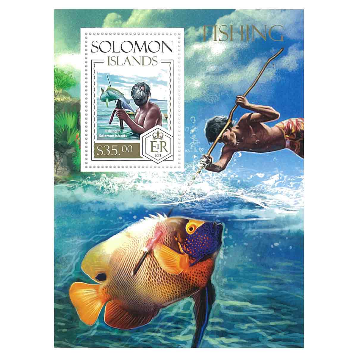 Solomon Islands Stamp, 2013 Fishing, Sport, Fish, Marine Life S/S