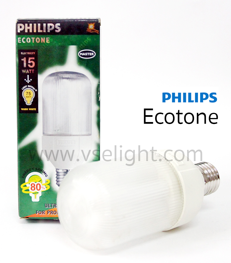 หลอดประหยัด 15W ECOTONE master Philips แสง Warm white - ลดราคาพิเศษ