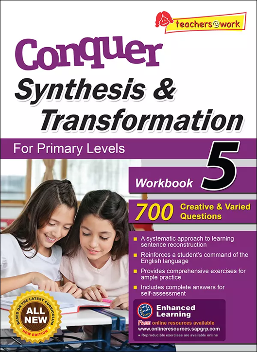 แบบฝึกหัดภาษาอังกฤษ แบบฝึกหัดการเขียนประโยค ไวทยากรณ์ แกรมมา Conquer Synthesis & Transformation Workbook 5