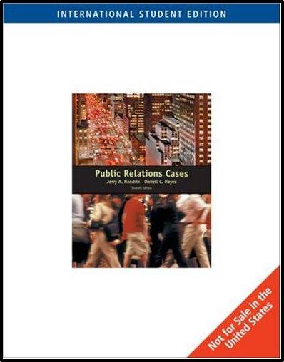 Public Relations Cases ISBN 9780495170839