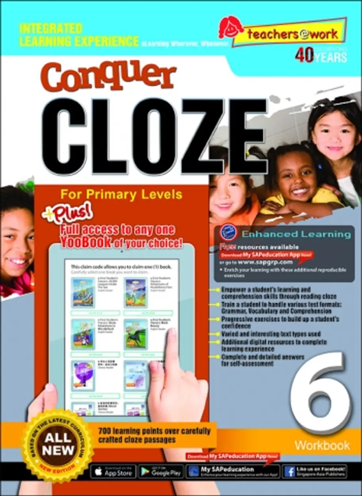 SAP Education Conquer Cloze For Primary Levels Workbook 6 + YooBook แบบฝึกหัดภาษาอังกฤษ ป. 6