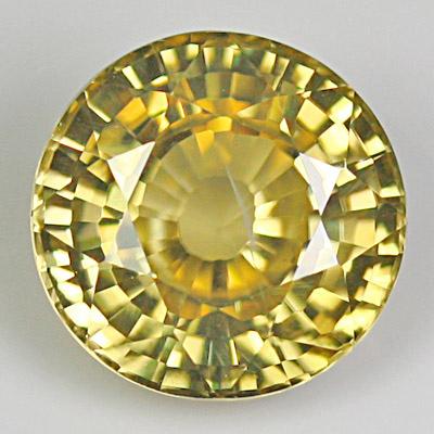 เพทายสีเหลือง (Yellow Zircon) 3.83 กะรัต ไฟดี รูปกลม