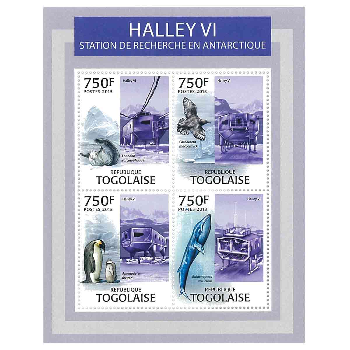 Togo Stamp, 2013 Halley Vi Station of Research on Antarctic