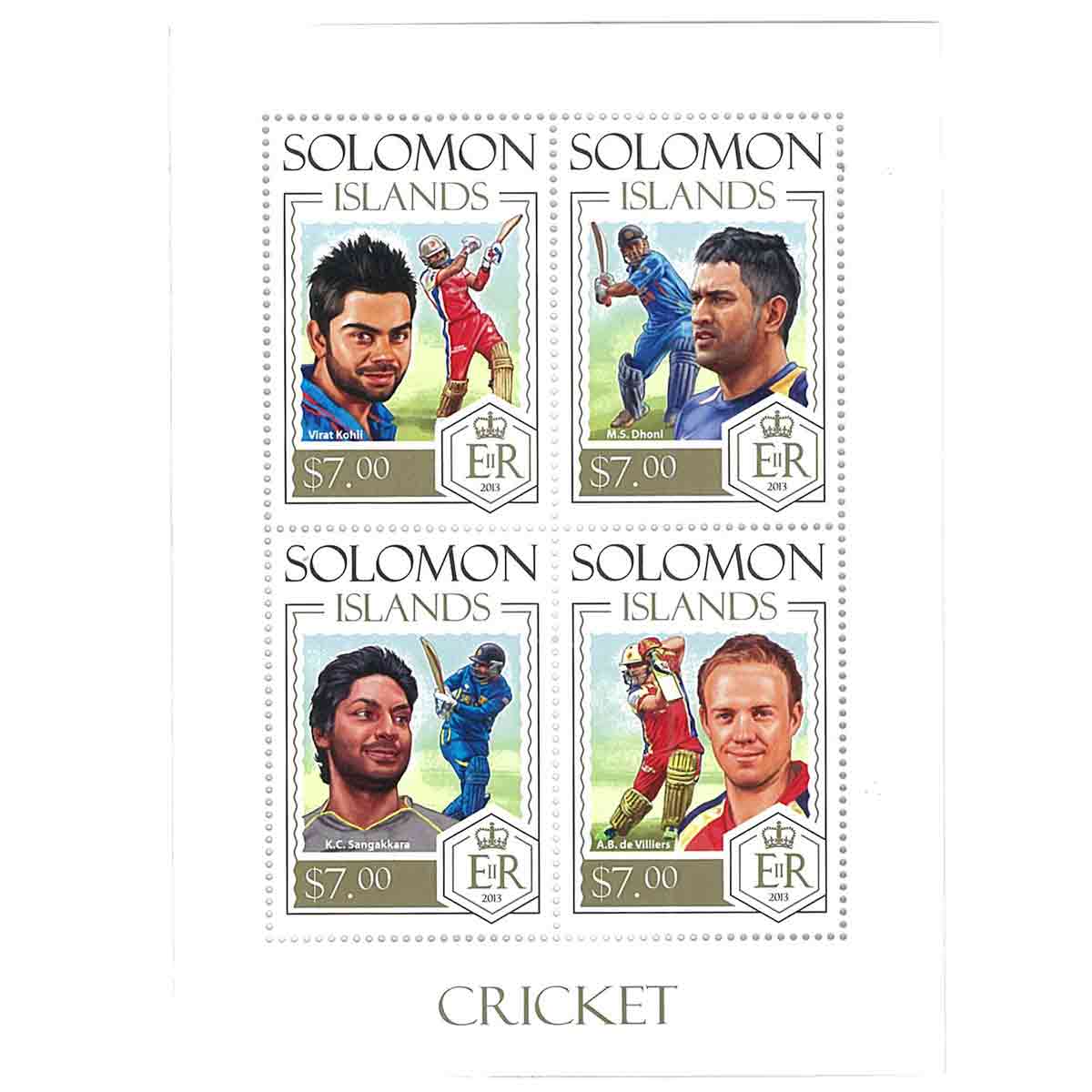 Solomon Islands Stamp, 2013 Cricket, Sport, Famous People