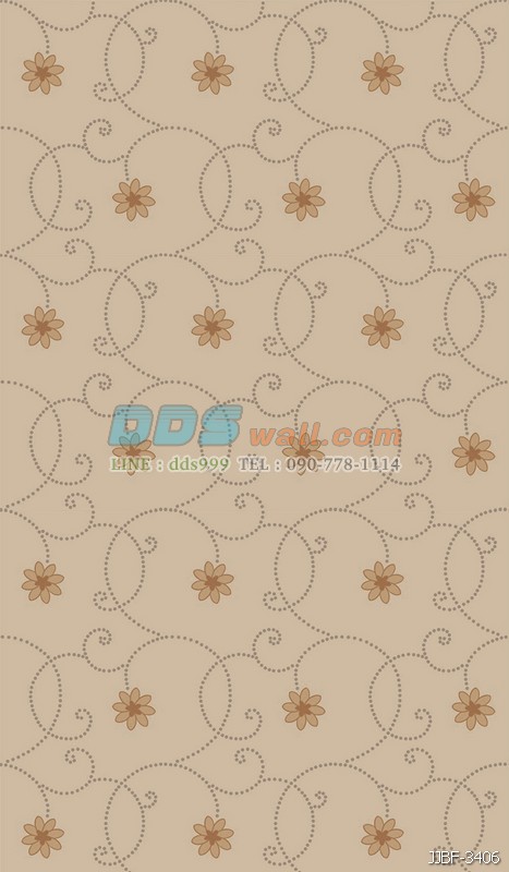 JSHR15-21 ลายดอกไม้ สีน้ำตาล