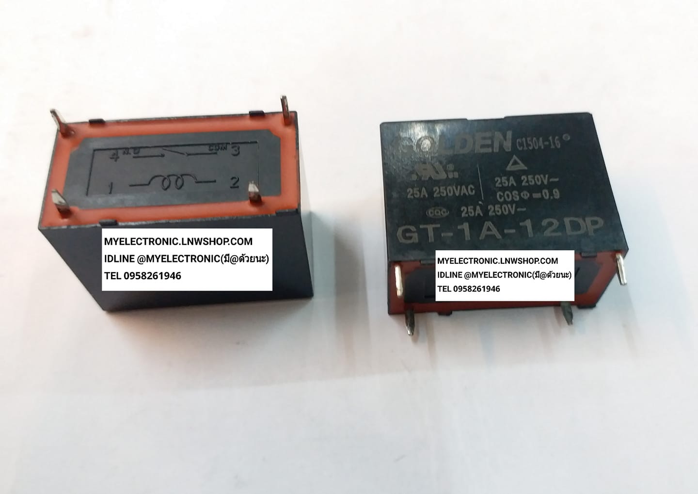 ขาย GT-1A-12VDC รีเลย์12V4ขา 25A250V ยี่ห้อGOLDEN ราคาตัวละบาท มีหน้าร้านอยู่บ้านหม้อ กรุงเทพ ส่งของเร็ว มาซื้อหน้าร้านได้ สั่งปุ๊บส่งปั๊บ