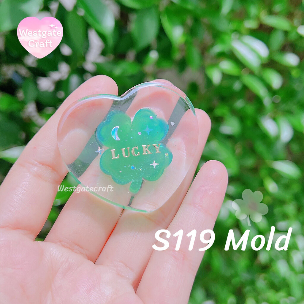 แม่พิมพ์ซิลิโคน Four- Leaf Clover in Heart Shaker Mold S119