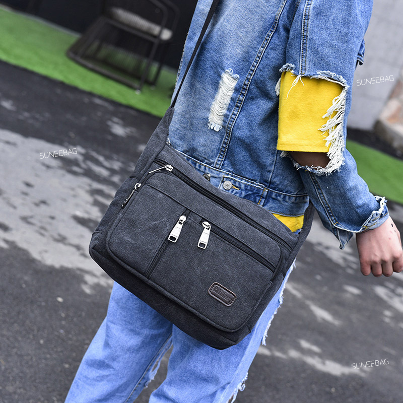 กระเป๋าสะพายข้าง พกพาสะดวก ใส่สมุด A4 ใส่ iPad และของใช้ส่วนตัวได้ รหัส A030