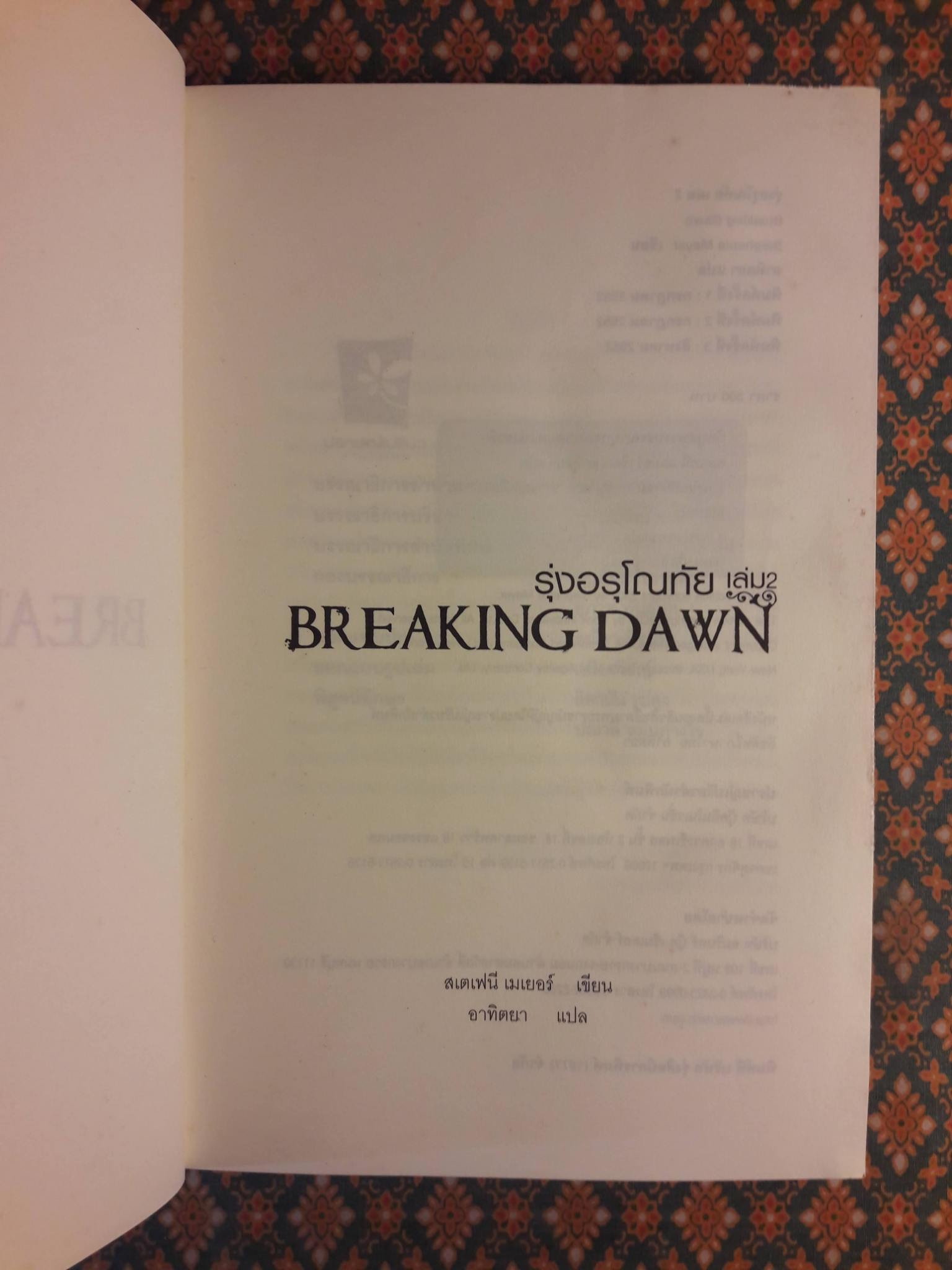 รุ่งอรุโณทัย Breaking Down (เล่ม 2)