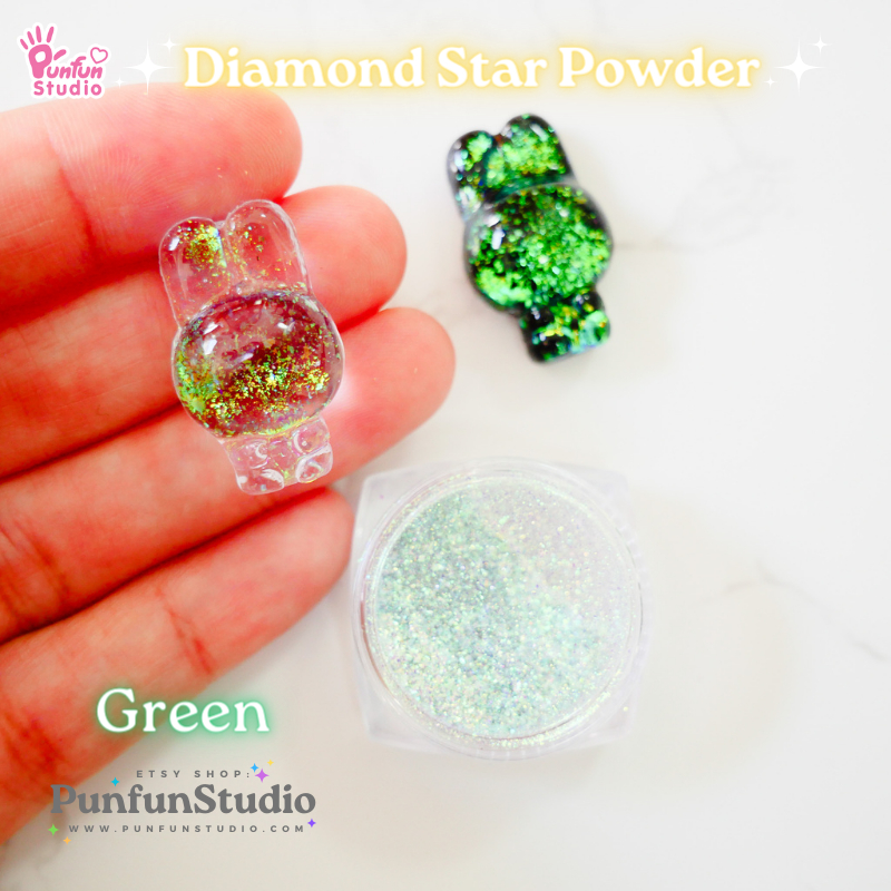 ผงไดมอนวิ้งค์วับ Diamond Star Powder ของตกแต่งงานเรซิ่น