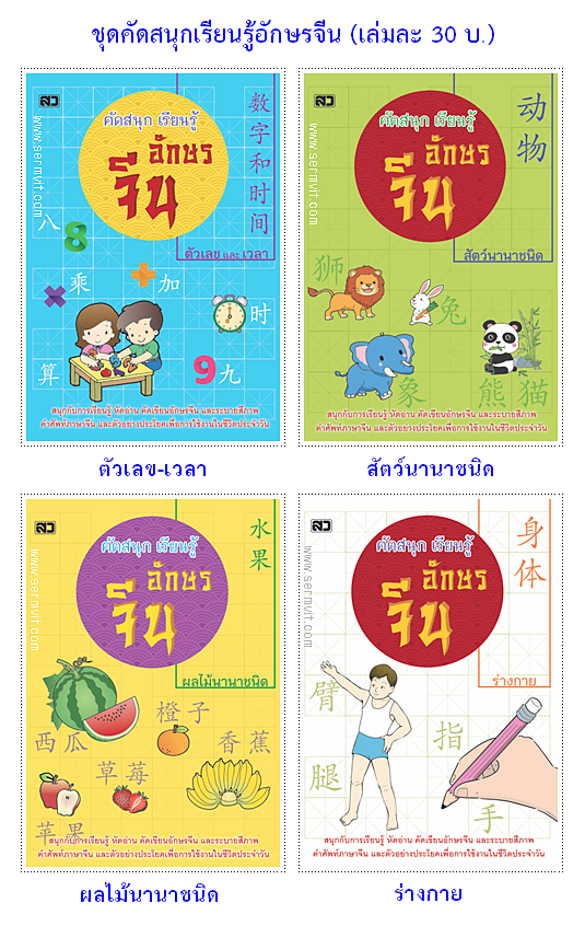 SET คัดสนุกเรียนรู้ อักษรจีน (4 เล่ม)