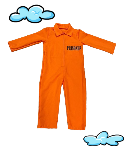 7C158 ชุดเด็ก ชุดจั๊มสูท ชุดนักโทษ ชุดคนคุก The Prisoner Prison uniform Costumes