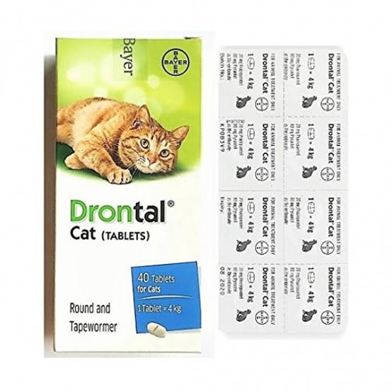 (1 แผง / 8 เม็ด) DRONTAL CAT ดรอนทัลยาถ่ายพยาธิในทางเดินอาหารสำหรับแมว