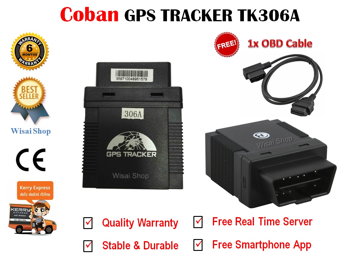 อุปกรณ์ติดตามรถยนต์ GPS Tracker TK306A แถมฟรี ระบบ Online เพื่อดู real time ฟรี 10 ปี