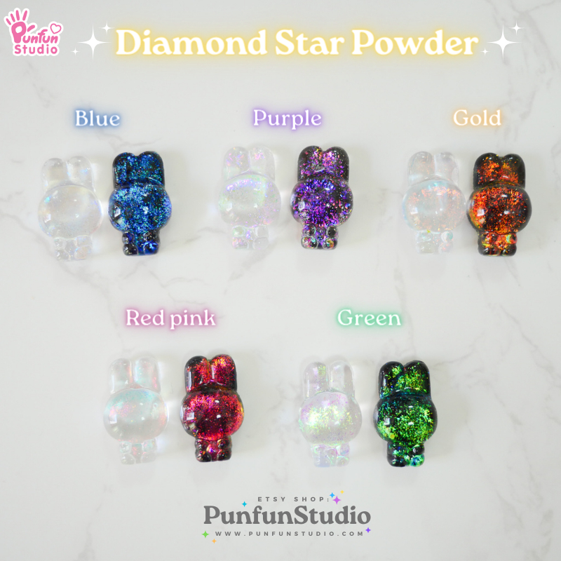 ผงไดมอนวิ้งค์วับ Diamond Star Powder ของตกแต่งงานเรซิ่น