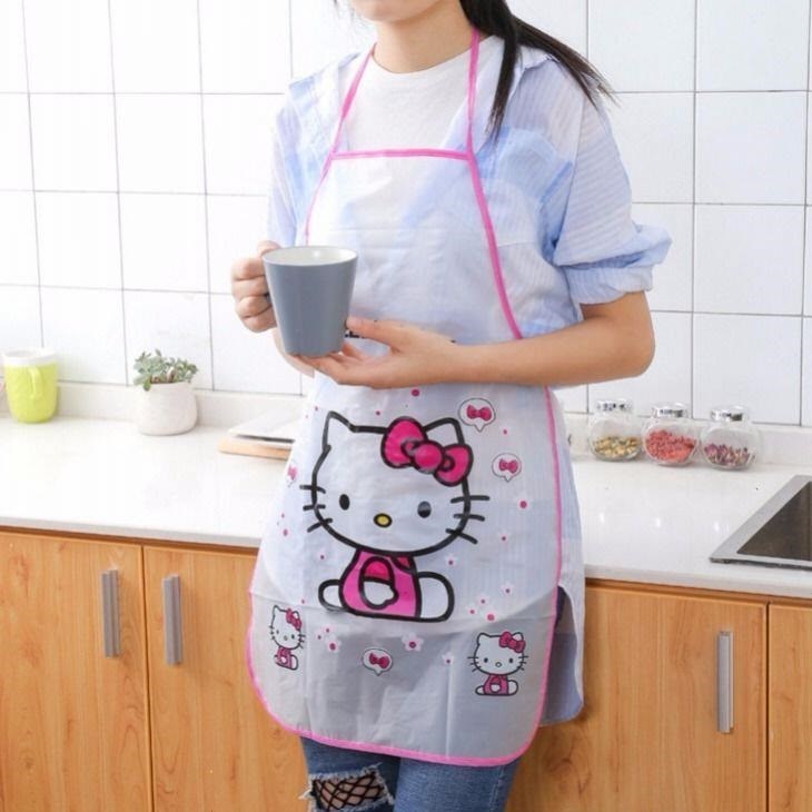muisungshop ผ้ากันเปื้อนลายการ์ตูน สำหรับเด็ก แบบคล้องคอ ผูกหลัง