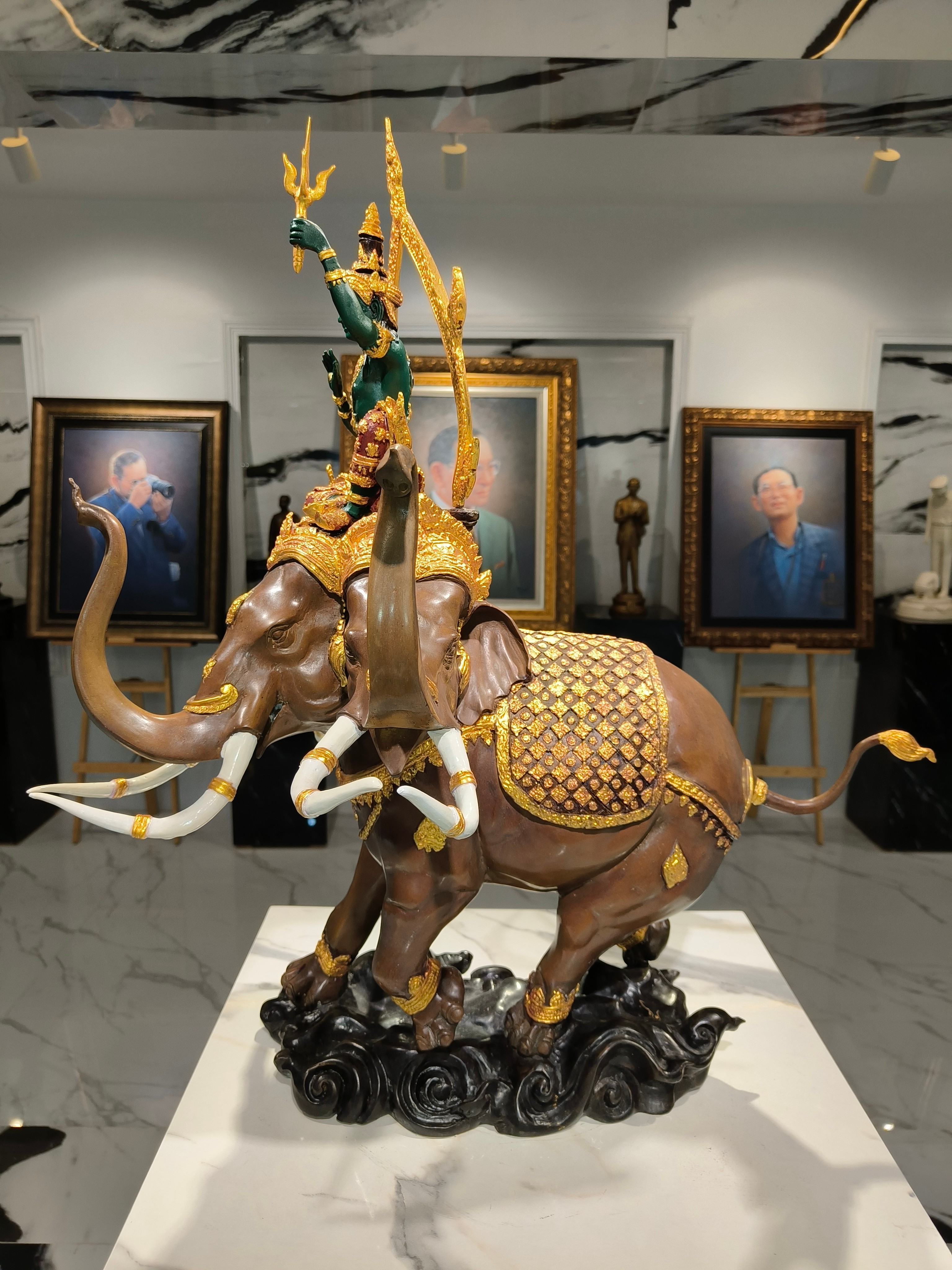 รูปหล่อ พระอินทร์ทรงช้างเอราวัณ สูง 27 นิ้ว