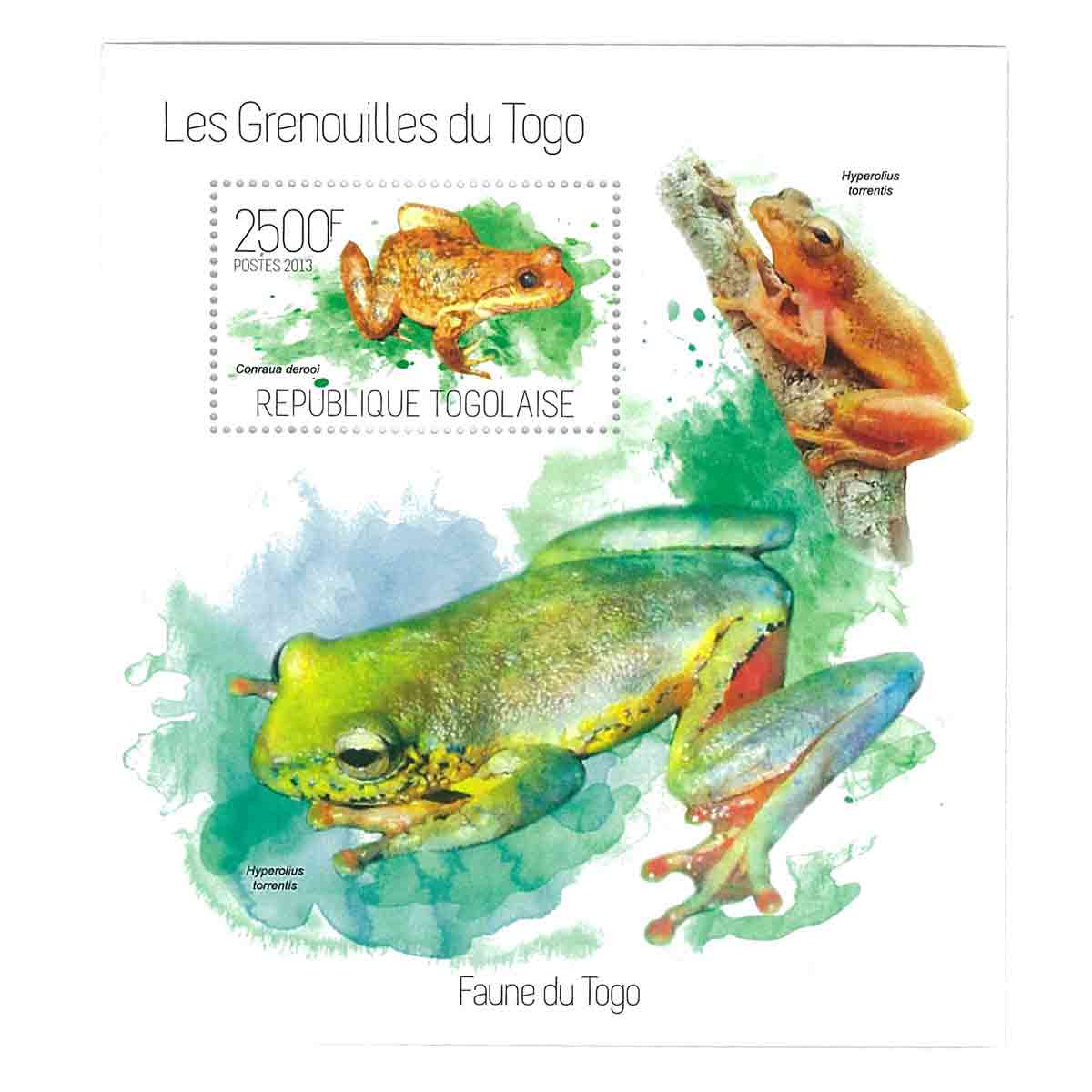 Togo Stamp, 2013 Frog, Amphibians, Animal S/S