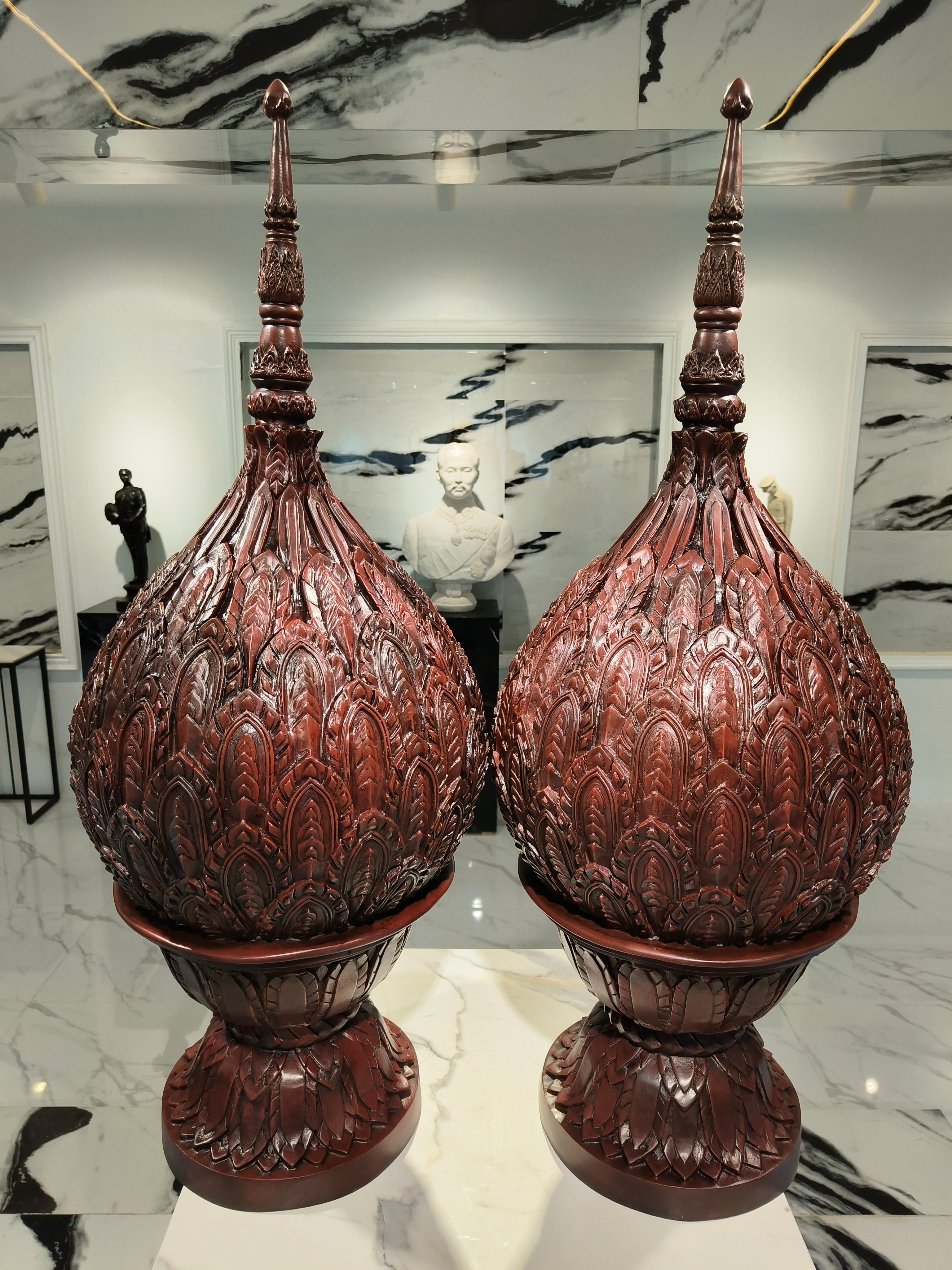 พานพุ่มสักการะ เนื้อสัมฤทธิ์ ขนาดใหญ่ ทำสีพิเศษ