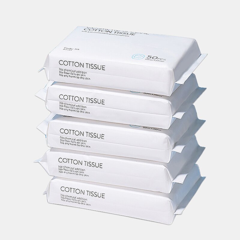 Muisungshop เกรดพรี่เมี่ยม แผ่นทำความสะอาด กระดาษทิชชู ใยผ้าฝ้าย Poetic Silk Skin Care Cotton Tissues กระดาษเช็ดหน้าแห้ง